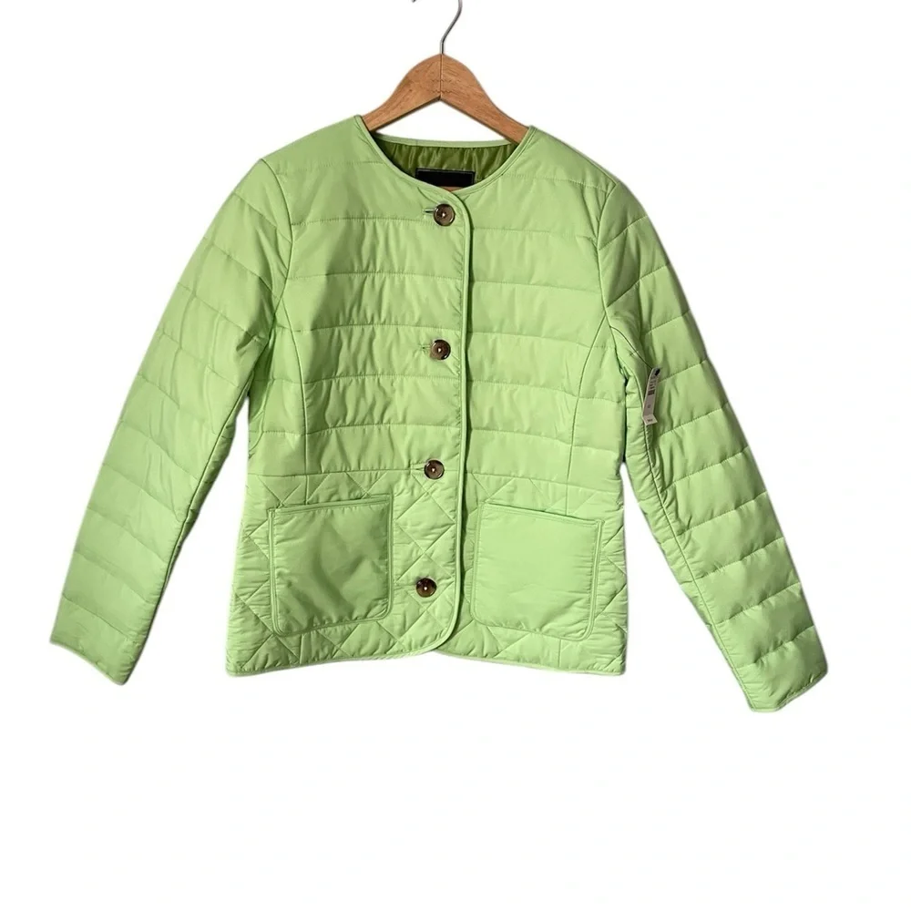 ✨HP✨ NWT Talbot’s Lime Green Quilted Button Up Jacket Sz XS - Picture 1 of 9